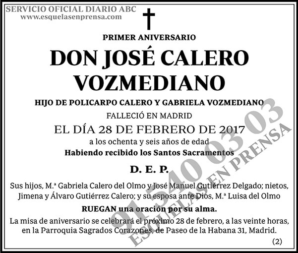 José Calero Vozmediano